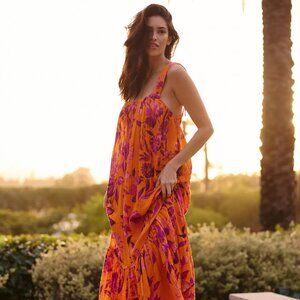 NWT By Anthropologie Backless gauze Dress Size L